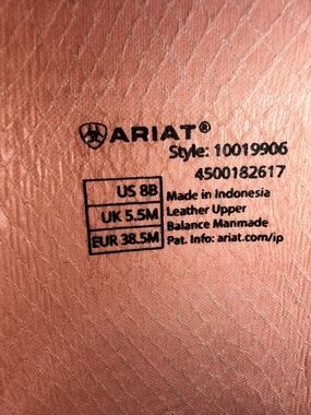 Ariat Brown Leather Ankle Boots - US 8B